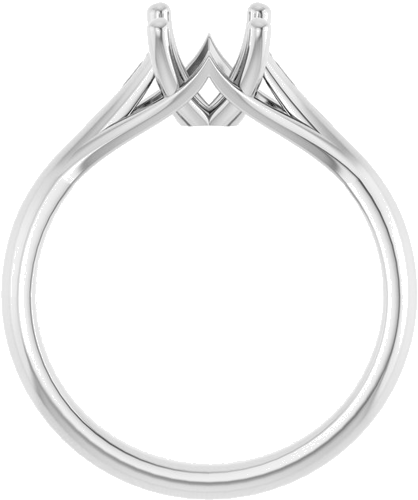 14K White 8x6 mm Oval Solitaire Engagement Ring Mounting (2)