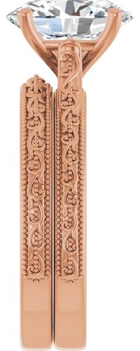 Sužadėtuvių Žiedas „Solitaire“ 585 Rožinis Aukso Oval 10mm x 8mm (9)