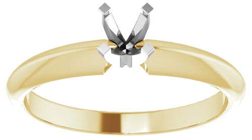 14K Yellow White 4-4.1 mm Round 4-Prong Light Solitaire Ring Mounting (3)