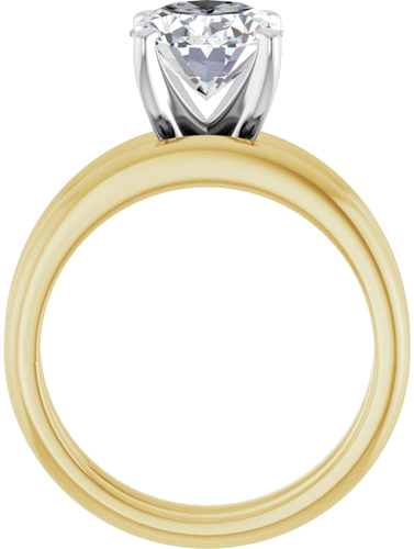 18K Yellow   Platinum  10x8 mm Oval Solitaire Engagement Ring Mounting (7)