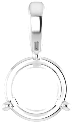 14K White 9 mm Round 3-Prong Pendant Mounting (1)