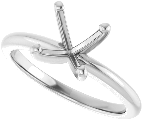 Platinum  8 mm Round Solitaire Engagement Ring Mounting (5)