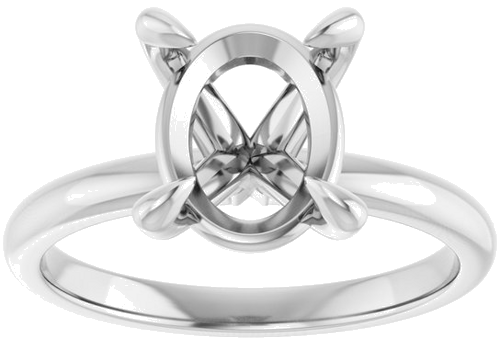 Platinum  10x8 mm Oval Solitaire Engagement Ring Mounting (3)