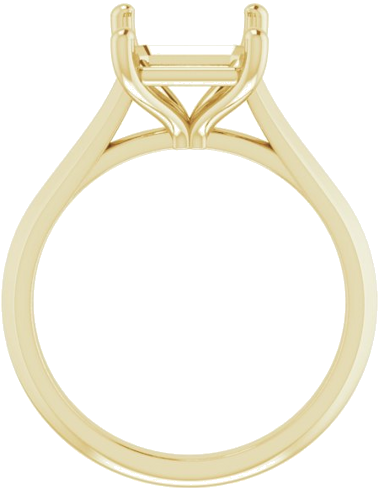 10K Yellow 10x8 mm Emerald Solitaire Engagement Ring Mounting (2)
