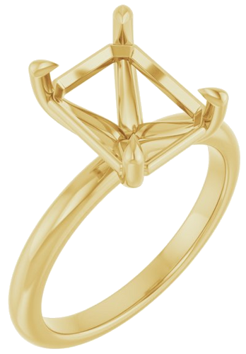 Sužadėtuvių Žiedas 585 Geltonojo Aukso Emerald 10mm x 8mm (1)