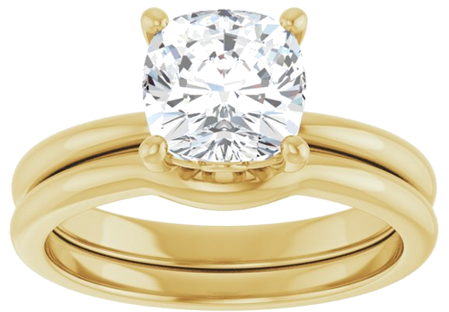 Sužadėtuvių Žiedas 18k yellow gold Cushion 7mm (8)
