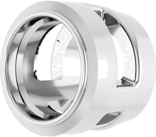 Pakabukas „Round Bezel-Set Slide“ 585 Baltojo Aukso Round 3.5mm (2)