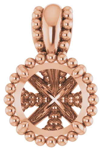 Pakabukas „Beaded“ 585 Rožinis Aukso Round 5.8mm (1)