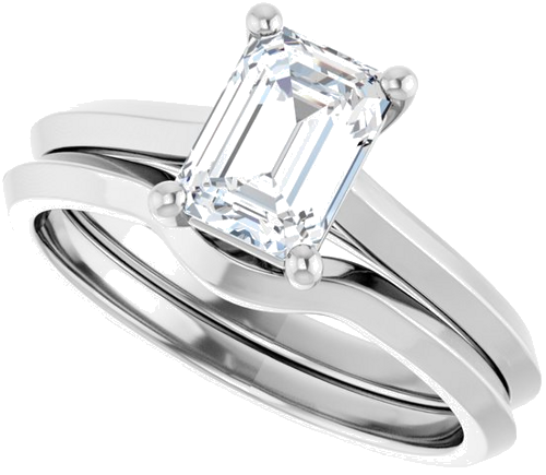 14K White 7x5 mm Emerald Solitaire Engagement Ring Mounting (10)