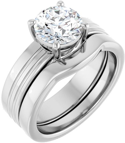 14K White 7.4 mm Round Solitaire Engagement Ring Mounting (6)