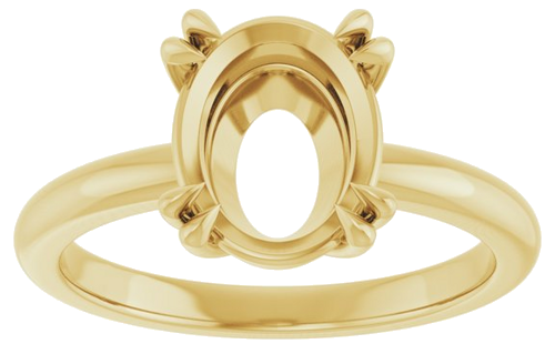 14K Yellow 10x8 mm Oval Solitaire Engagement Ring Mounting (3)