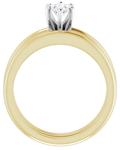Sužadėtuvių Žiedas „Solitaire“ 585 Baltojo Ir Geltonojo Aukso Marquise 9mm x 4.5mm (7)