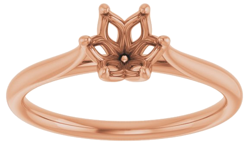 Sužadėtuvių Žiedas „Solitaire“ 585 Rožinis Aukso Round 5.8mm (3)