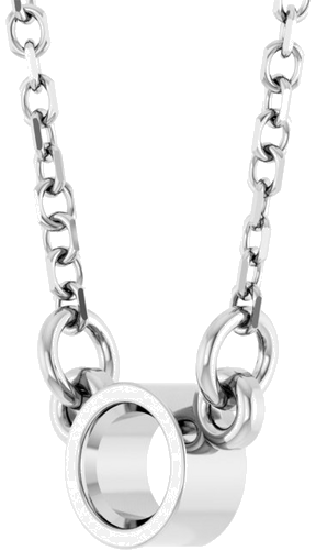 14K White 3 mm Round Bezel-Set Solitaire 18  Necklace Mounting (2)