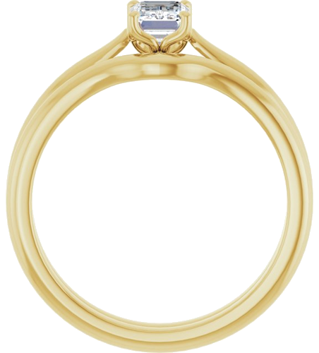 14K Yellow  6x4 mm Emerald Solitaire Engagement Ring Mounting (7)