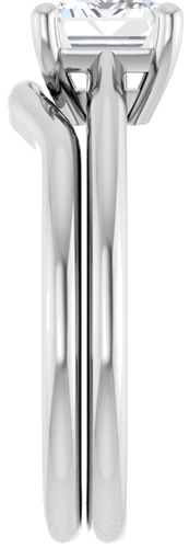 14K White 8x6 mm Emerald Solitaire Engagement Ring Mounting (9)