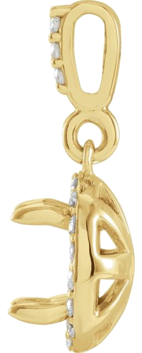 Pakabukas „Halo-Style“ 585 Geltonojo Aukso Round 6mm (2)