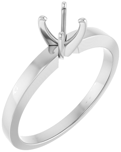 Sužadėtuvių Žiedas „Solitaire“ 585 Baltojo Aukso Round 4.2mm x 4.9mm (1)