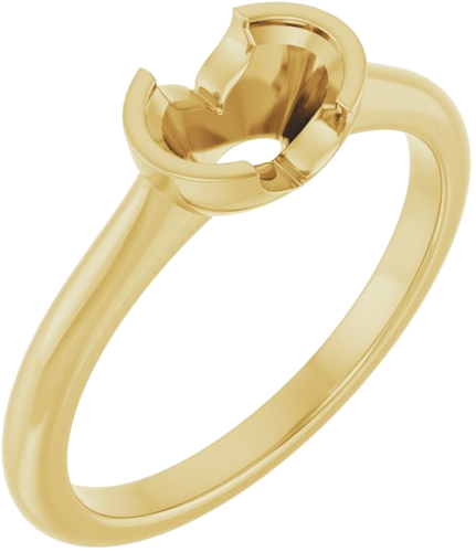 Sužadėtuvių Žiedas „Half Bezel Solitaire“ 585 Geltonojo Aukso Oval 7mm x 5mm (1)