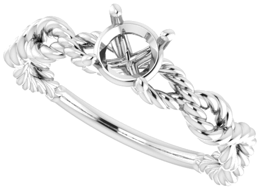 18K White  5.2 mm Round Solitaire Engagement Ring Mounting (5)