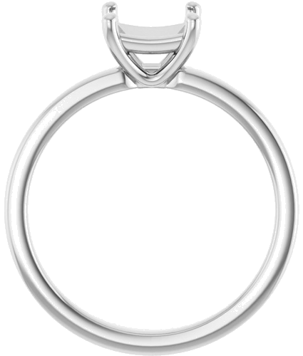 10K White 5.5 mm Square Solitaire Engagement Ring Mounting (2)