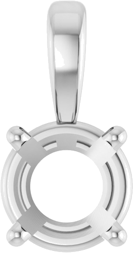 14K White 5.5 mm Round 4-Prong Pendant Mounting (1)