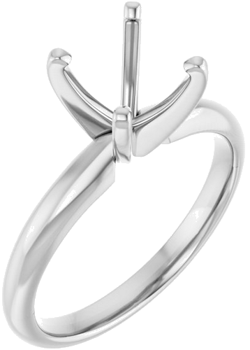 Sužadėtuvių Žiedas „Solitaire“ 585 Baltojo Aukso Round 9.1mm x 9.7mm (1)