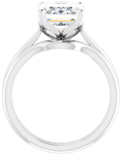 14K White  10x8 mm Emerald Solitaire Engagement Ring Mounting (7)