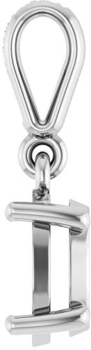 Pakabukas „Accented“ 585 Baltojo Aukso Oval 8mm x 6mm (3)