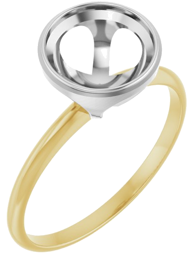 Sužadėtuvių Žiedas „Solitaire“ 585 Baltojo Ir Geltonojo Aukso Round 8.2mm (1)