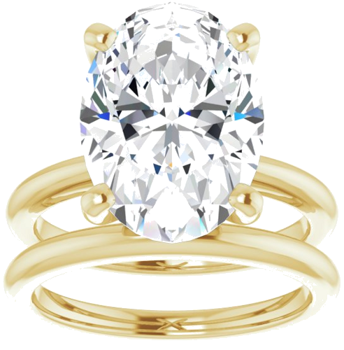 14K Yellow  14x10 mm Oval Solitaire Engagement Ring Mounting (8)