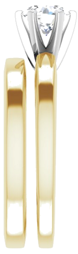 Sužadėtuvių Žiedas „Solitaire“ 585 Baltojo Ir Geltonojo Aukso Round 5.5mm (9)