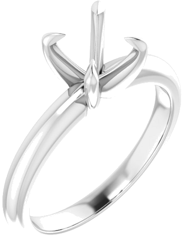 14K White 7 mm Round Solitaire Engagement Ring Mounting (1)