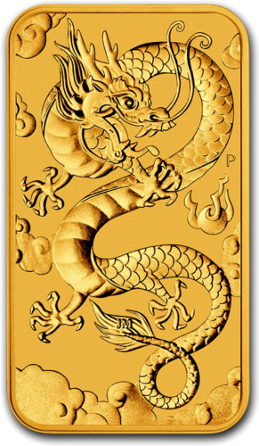 1 унция Dragon 2019 Австралия правоъгълна златна монета (1)