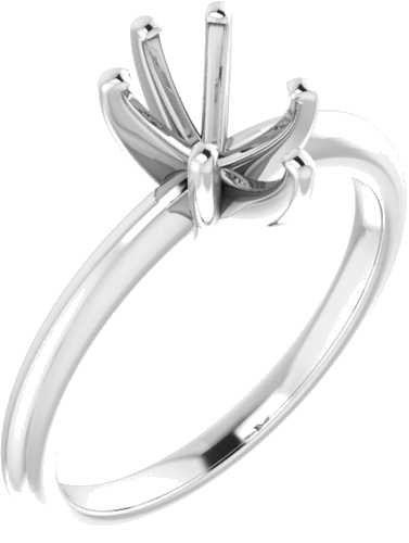 14K White  8x6 mm Pear Solitaire Engagement Ring Mounting (1)