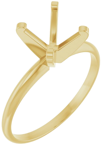 14K Yellow 8 mm Round Ultra-Lightweight Solitaire Engagement Ring Mounting (1)