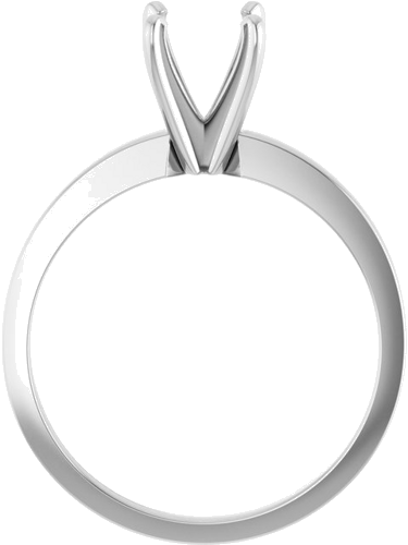 Platinum 6-6.6 mm Round 4-Prong Solitaire Ring Mounting (2)