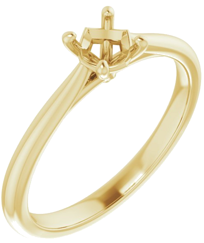 Sužadėtuvių Žiedas „Solitaire“ 585 Geltonojo Aukso Round 4.8mm (1)