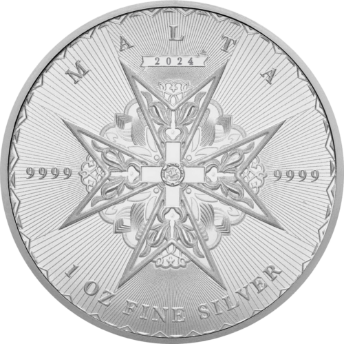 1 oz Maltas krusts 2024 - Monēta no Malta sudraba monēta (1)