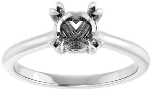 14K White 6.5 mm Round Solitaire Engagement Ring Mounting (3)