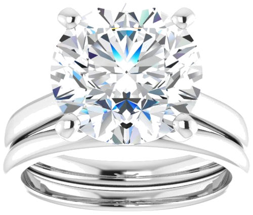 18K White 11 mm Round Engagement Ring Mounting (8)