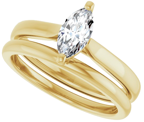 Sužadėtuvių Žiedas 14k yellow gold Marquise 8mm x 4mm (10)