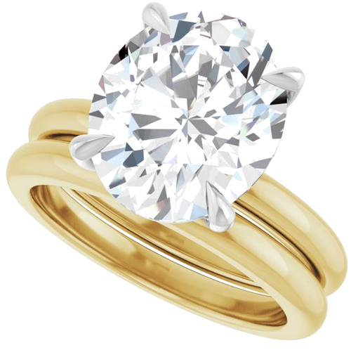 Sužadėtuvių Žiedas 585 Baltojo Ir Geltonojo Aukso Oval 12mm x 10mm (7)