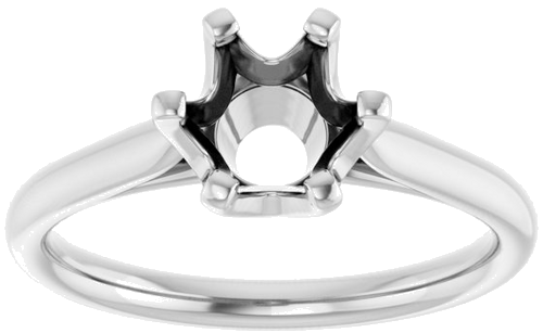 Sužadėtuvių Žiedas „Solitaire“ 585 Baltojo Aukso Round 6.5mm (3)