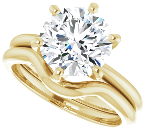 14K Yellow  9 mm Round Solitaire Engagement Ring Mounting (10)