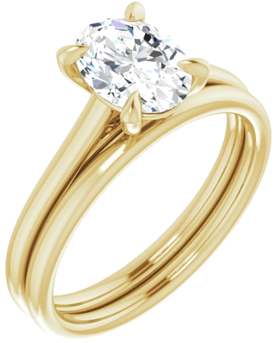 Sužadėtuvių Žiedas „Solitaire“ 750 Geltonojo Aukso Oval 8mm x 6mm (6)