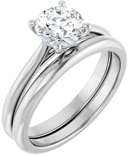 14K White 6.5 mm Round Solitaire Engagement Ring Mounting (6)