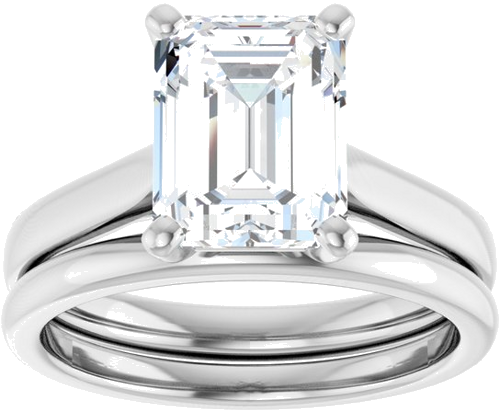 Sužadėtuvių Žiedas „Solitaire“ 585 Baltojo Aukso Emerald 9mm x 7mm (8)