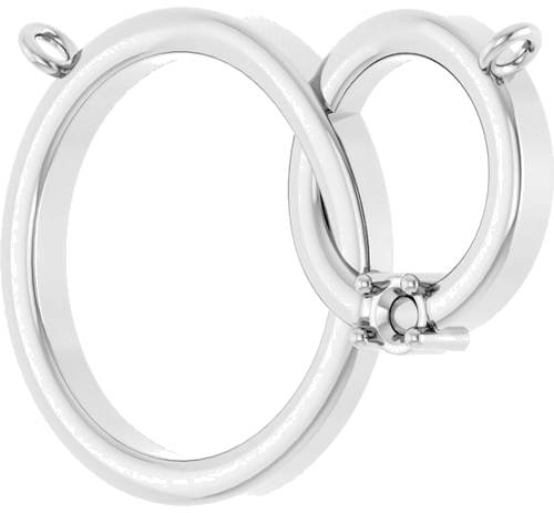 Sterling Silver 1-Stone Family Interlocking Circle Necklace Center (2)