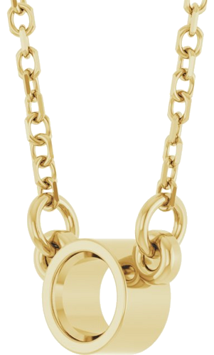 14K Yellow 3.4 mm Round Bezel-Set Solitaire 18  Necklace Mounting (2)